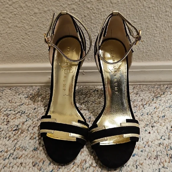 Ivanka Trump Black and Gold High Heels - Picture 2 of 2